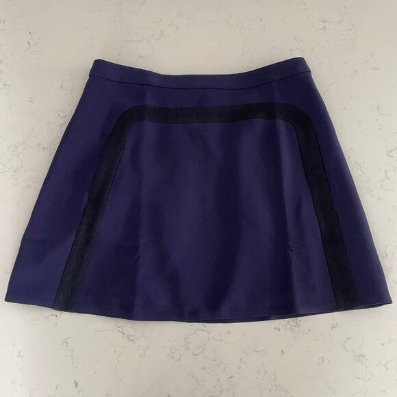 Lacoste A-Line 100% Polyester Lined Mini Skirt Purple + Black Sz 38F/28US NWOT - Picture 2 of 11